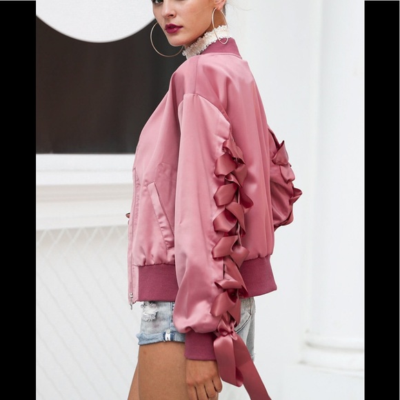 Lace Up Sleeves Jacket - Picture 3 of 8